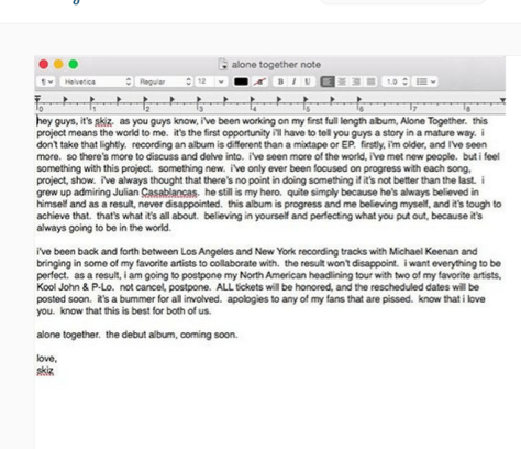 Skizzy Mars Tour Delay