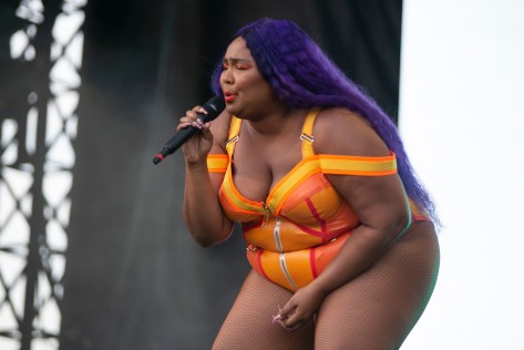 Lizzo performing at ACL 2019